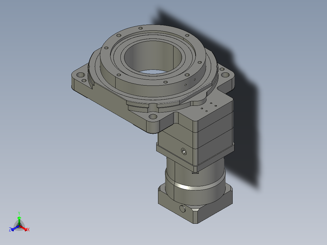 中空旋转平台KFN130-L2-30配单级直齿减速机正等轴测图