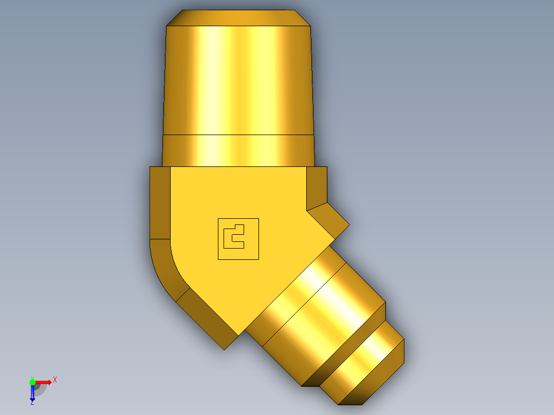 扩口式工业通用硬管接头45Deg Elbow 159F-4-4俯视图