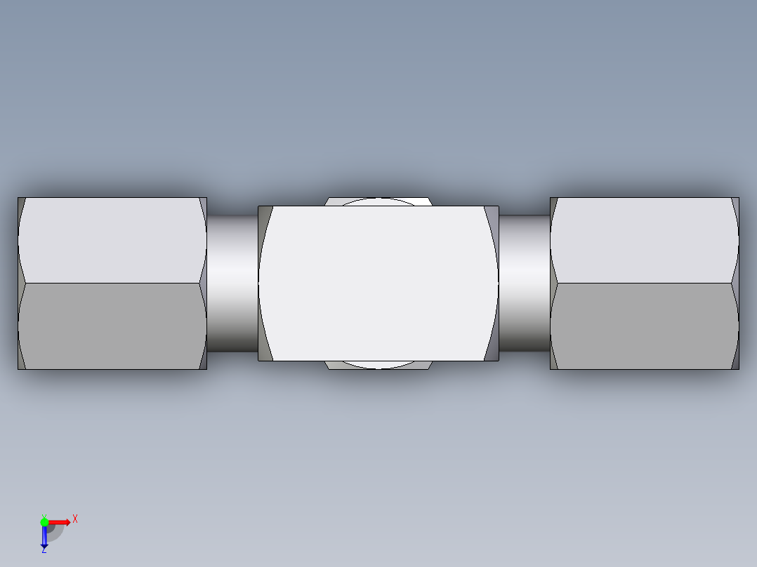 卡套式工业通用硬管接头EO_Union_tee_T04ZLLCF俯视图