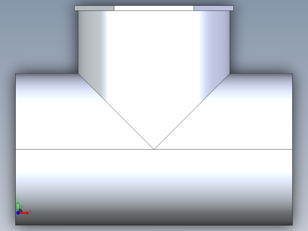 聚氯乙烯配件02A-Sch80_ReducingTee_SxSxS_801-670FB_12in x 10in前视图