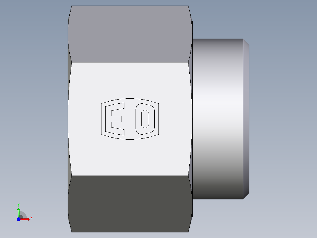 卡套式工业通用硬管接头EO_Swivel_connector_GAI35LMCFX前视图