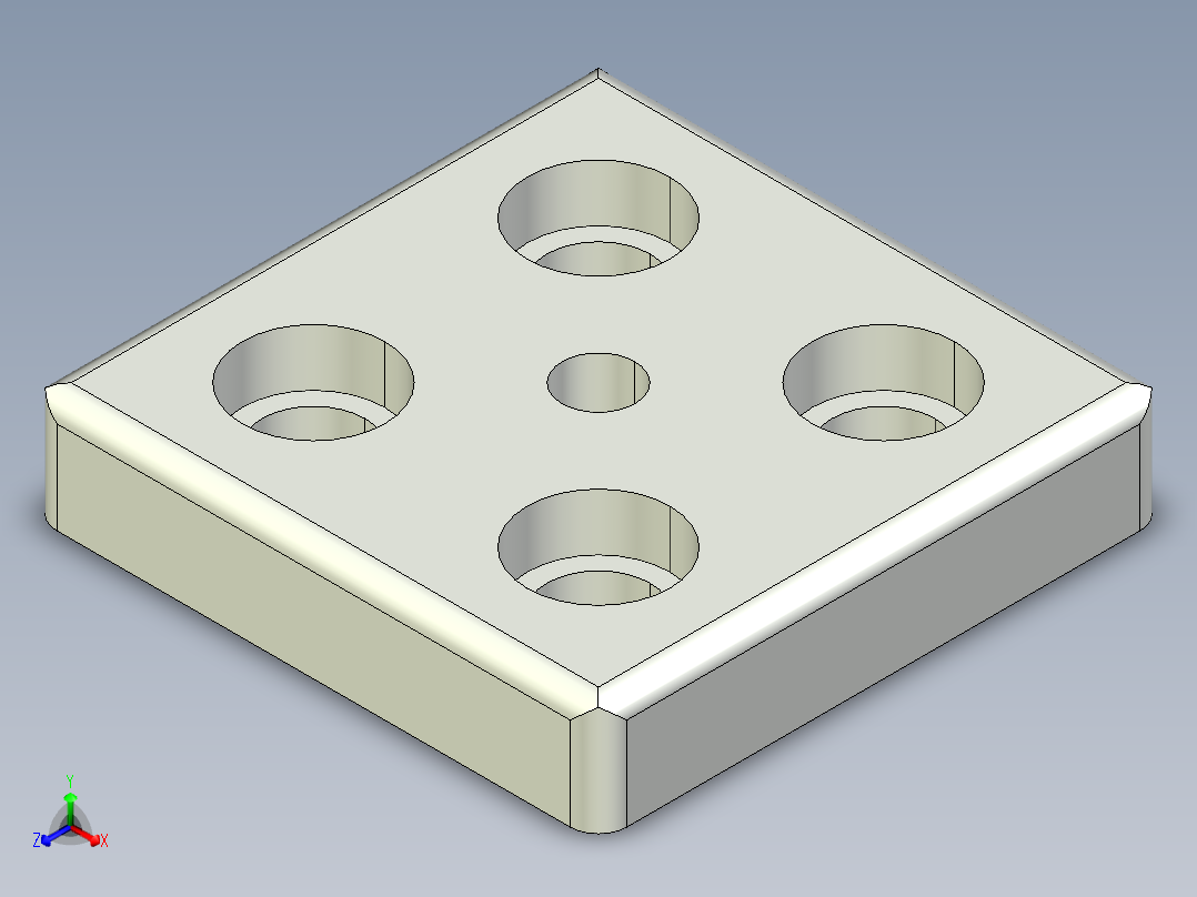 型材-KJN 80X80 FOOT PLATE KJN80X80FP正等轴测图