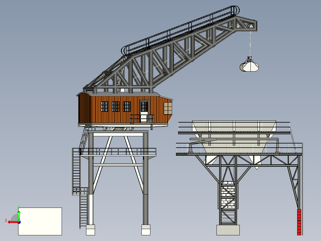 港口用大型吊车大重载搬运机抓手后视图