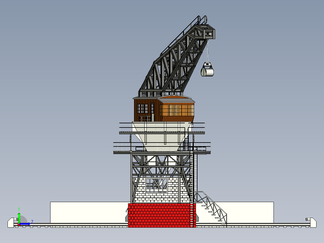 港口用大型吊车大重载搬运机抓手左视图