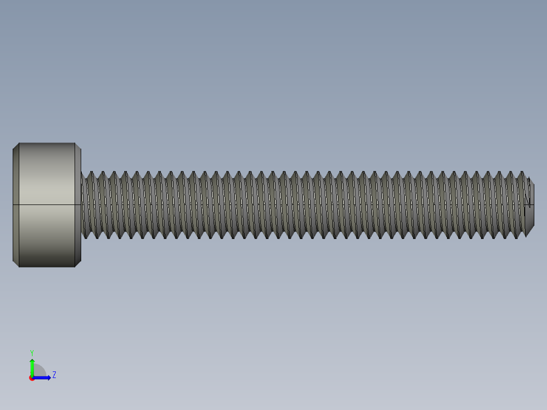 M3 x 0.5mm Thread 20mm LONG SOCKET HEAD CAP SCREW.STEP左视图