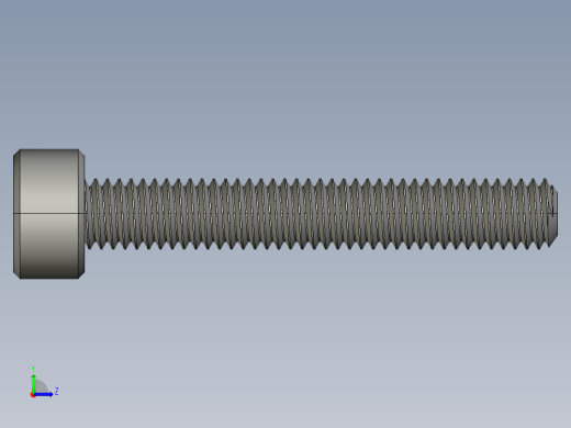 M3 x 0.5mm Thread 20mm LONG SOCKET HEAD CAP SCREW.STEP左视缩略图