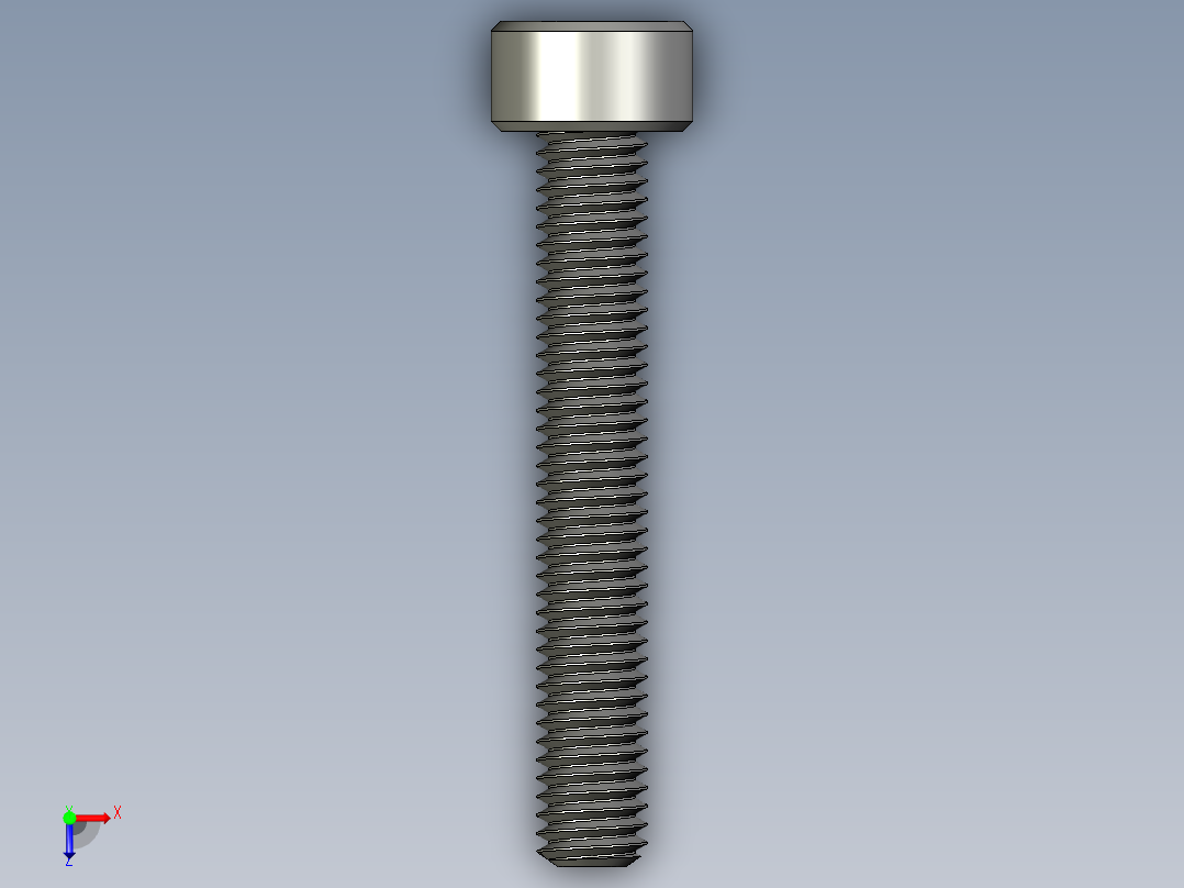 M3 x 0.5mm Thread 20mm LONG SOCKET HEAD CAP SCREW.STEP俯视图