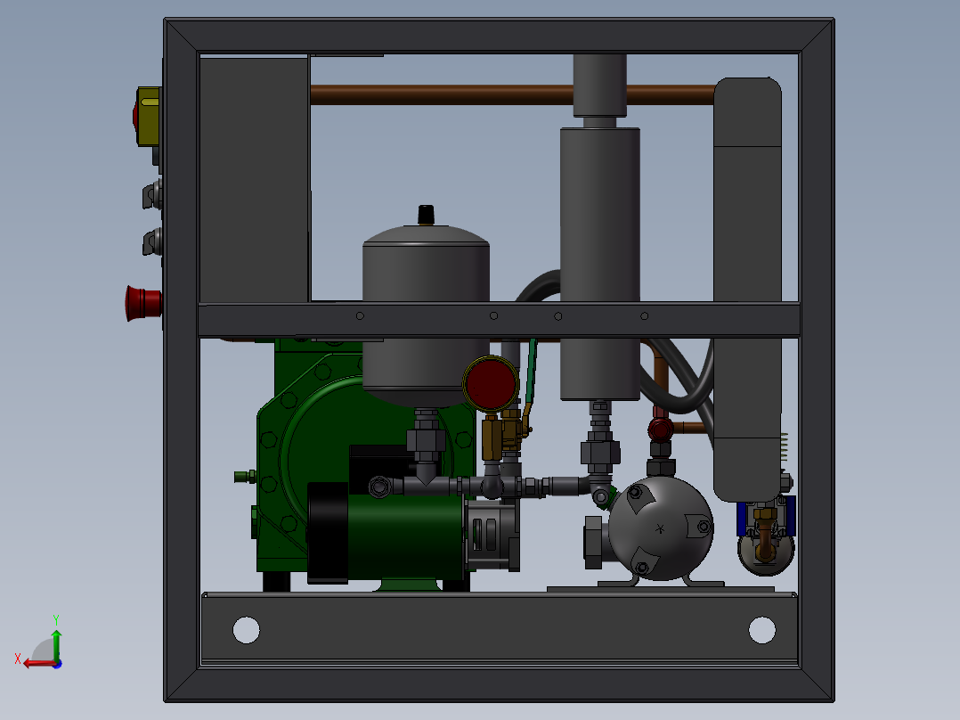 水冷式冷凝器的冷却装置后视图