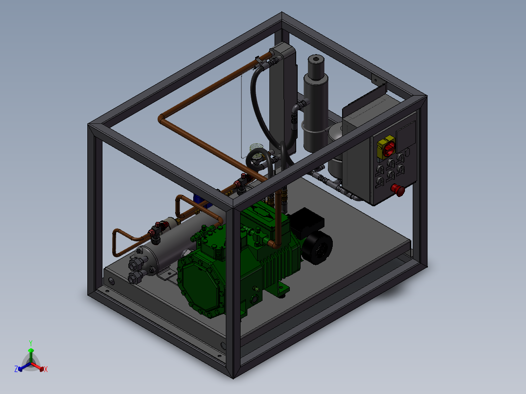 水冷式冷凝器的冷却装置正等轴测图