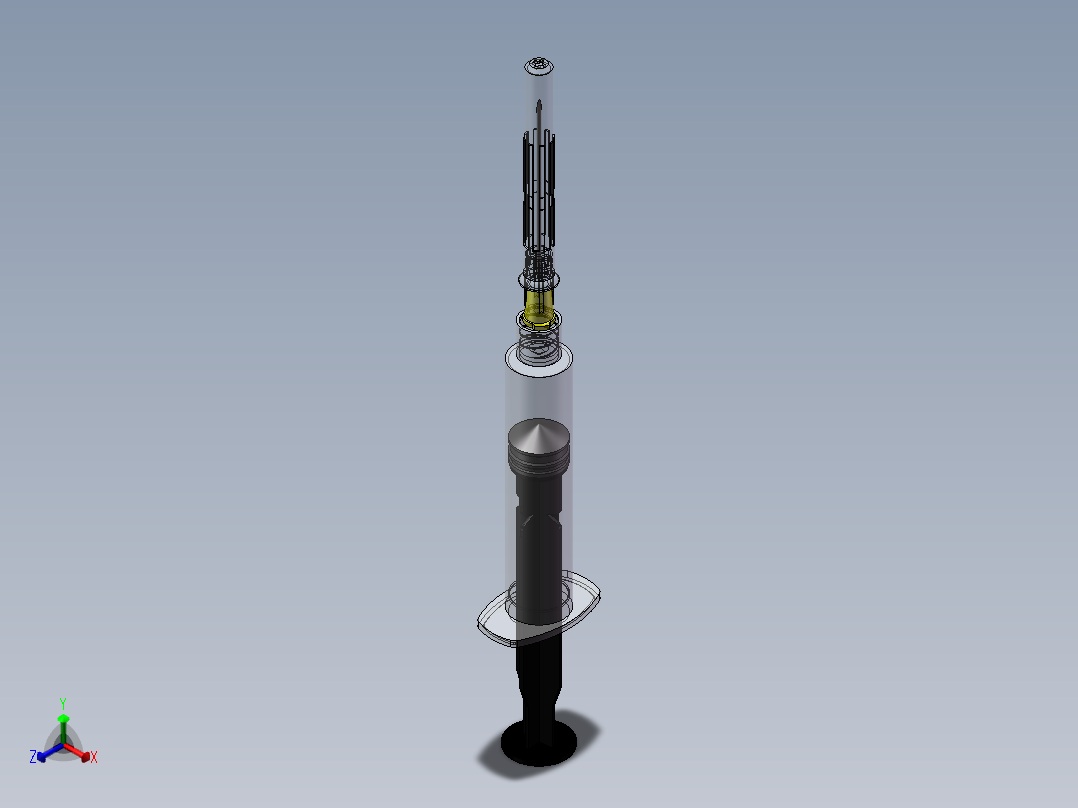 皮下注射器正等轴测图