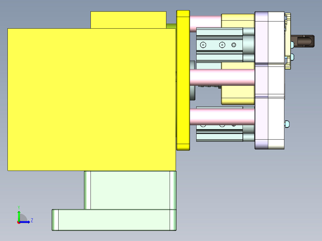 HAZEL-C-笔记本CNC工装夹具三维模型CNC5-0512左视图