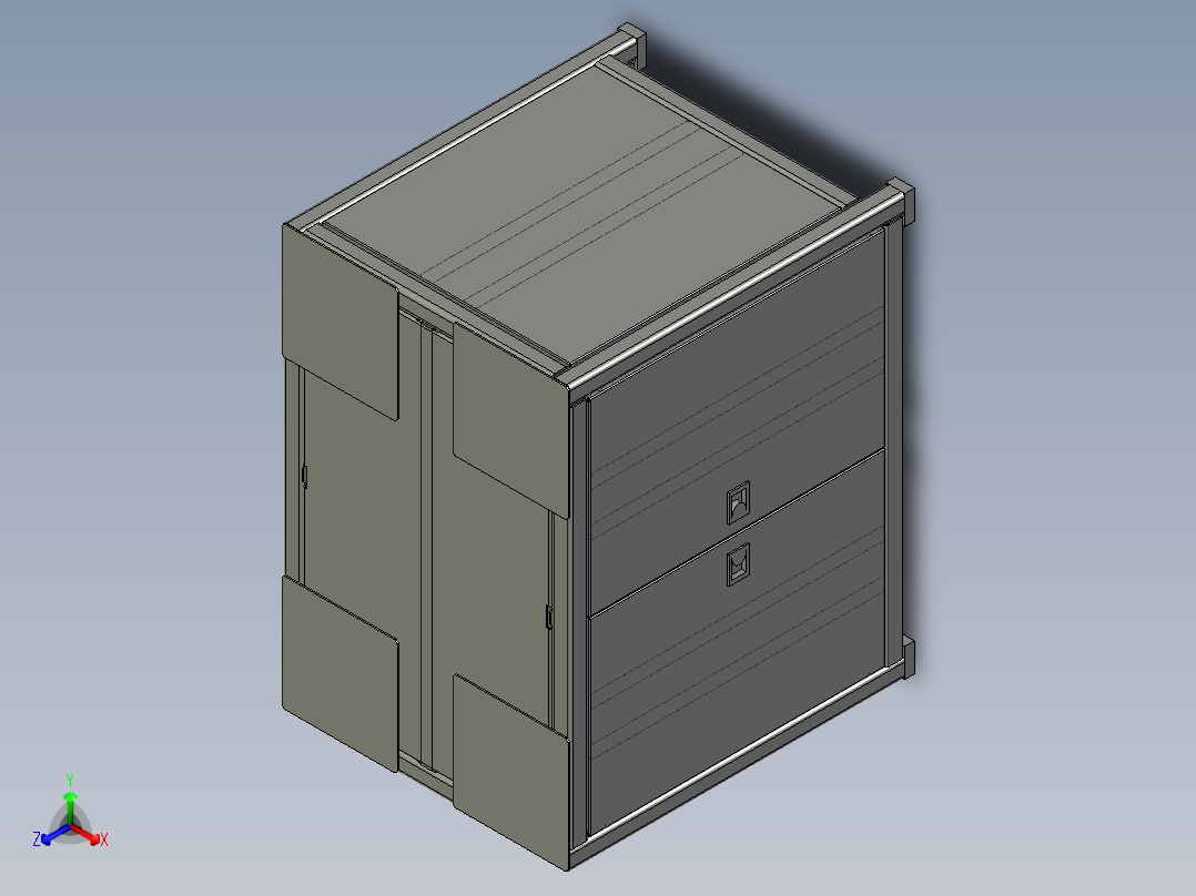 注脂压盖机机架钣金金材加工图纸正等轴测图