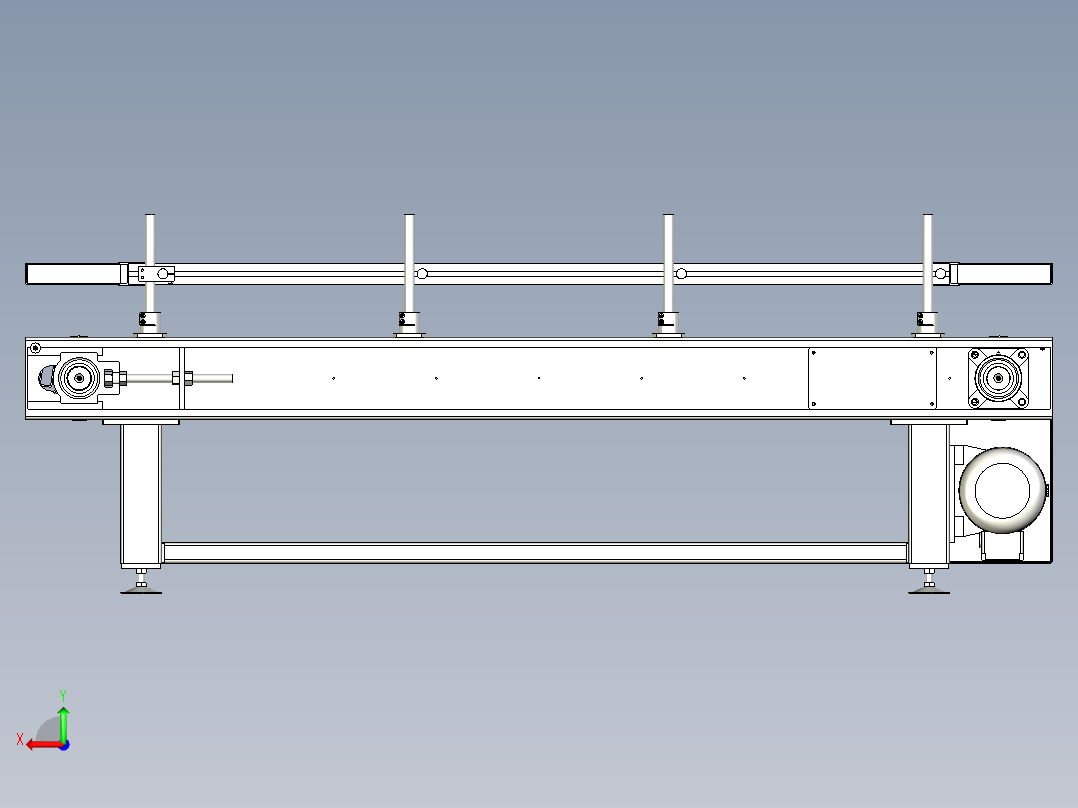 平链板线三维模型后视图