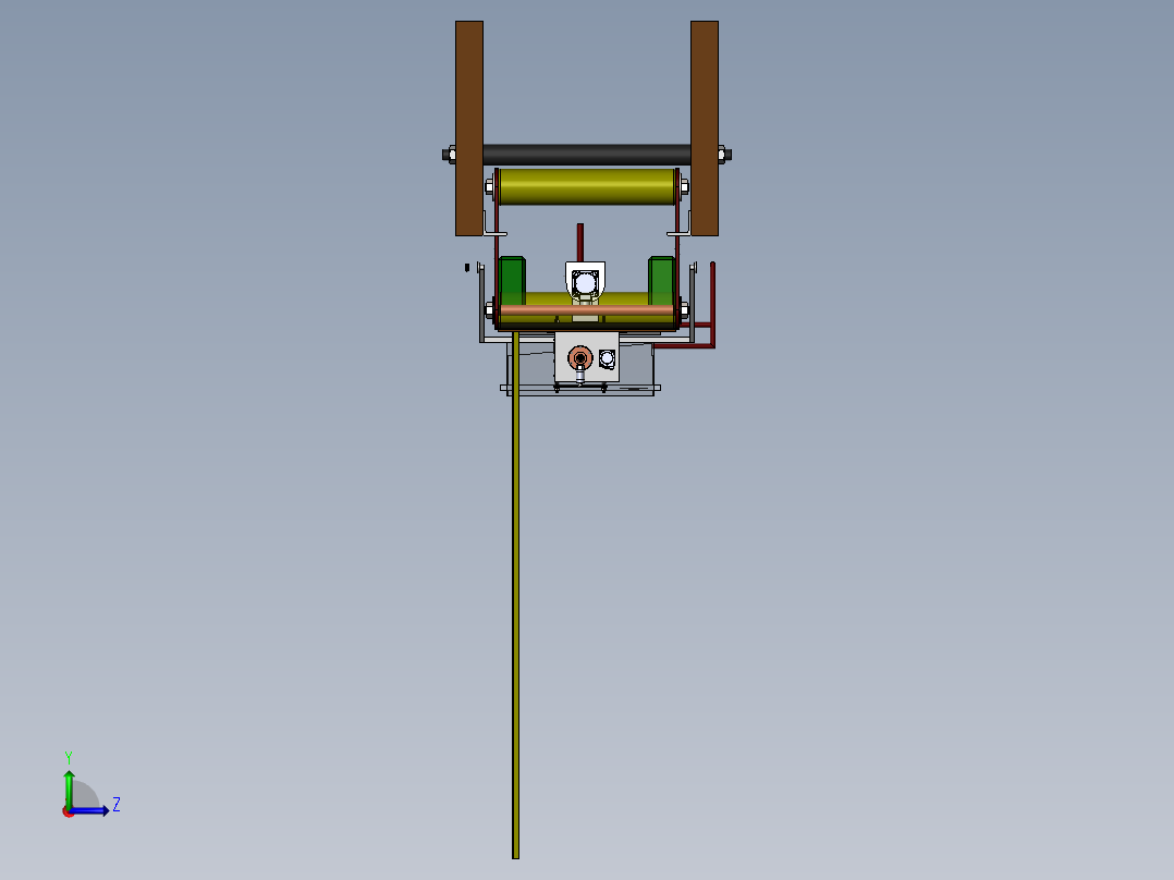 数控机床、Q管来弧线加工机床设备设计3D模型 Solidworks设计左视图