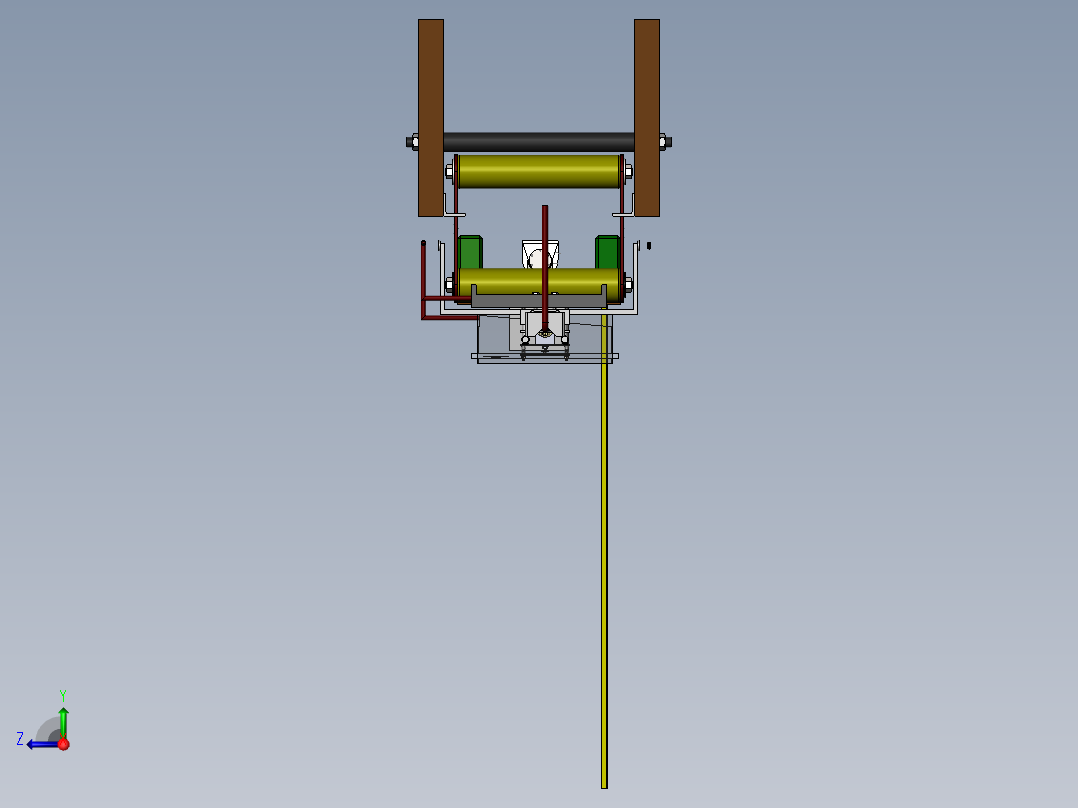 数控机床、Q管来弧线加工机床设备设计3D模型 Solidworks设计右视图
