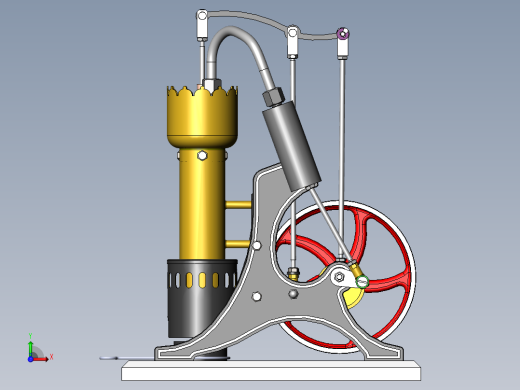 蒸汽机stirling-engine-h1-1831-模型格式为 sw stp前视缩略图