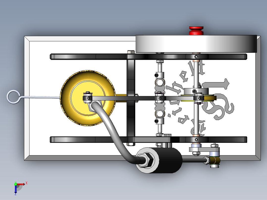 蒸汽机stirling-engine-h1-1831-模型格式为 sw stp俯视图