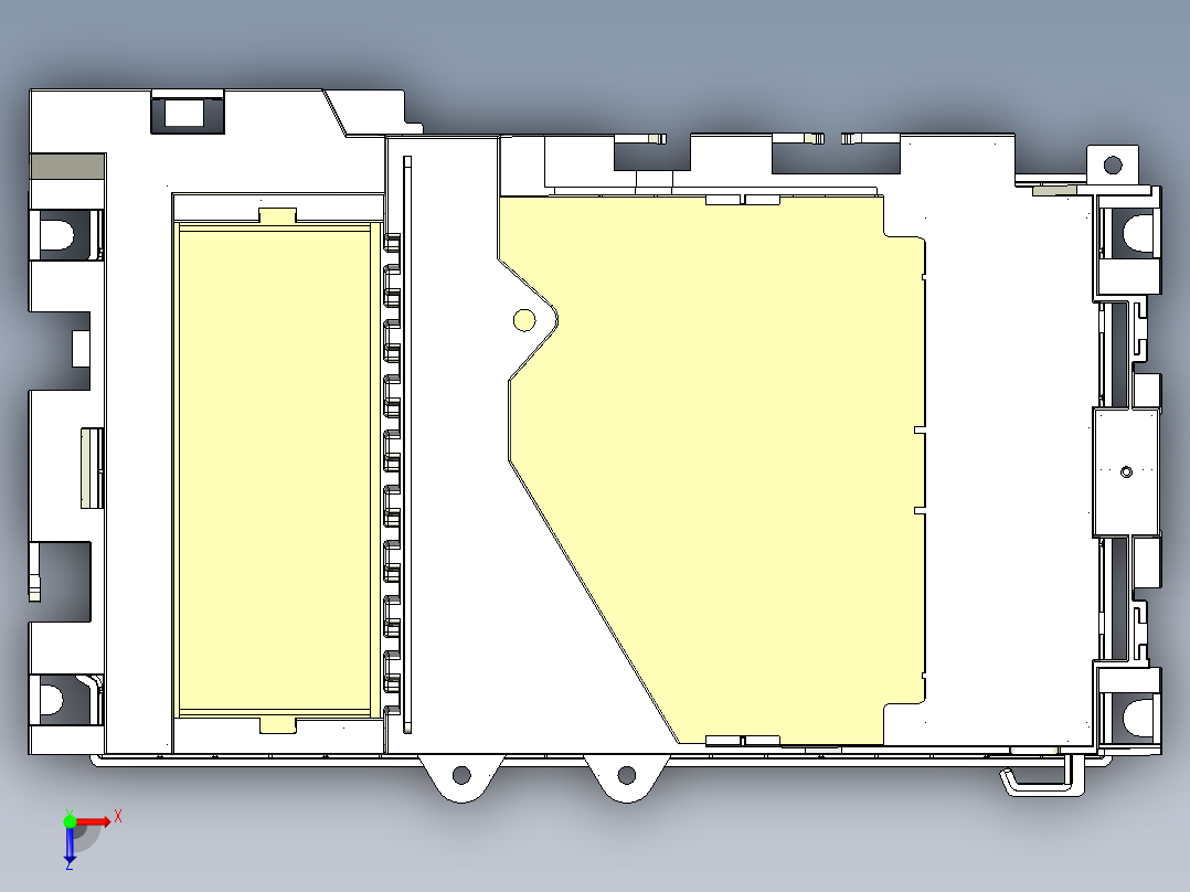 分体式空调室外机印刷电路板盖俯视图