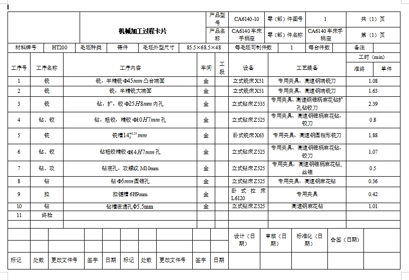 手柄座的钻铰Φ10孔夹具设计及机械加工工艺装备含非标8张CAD图