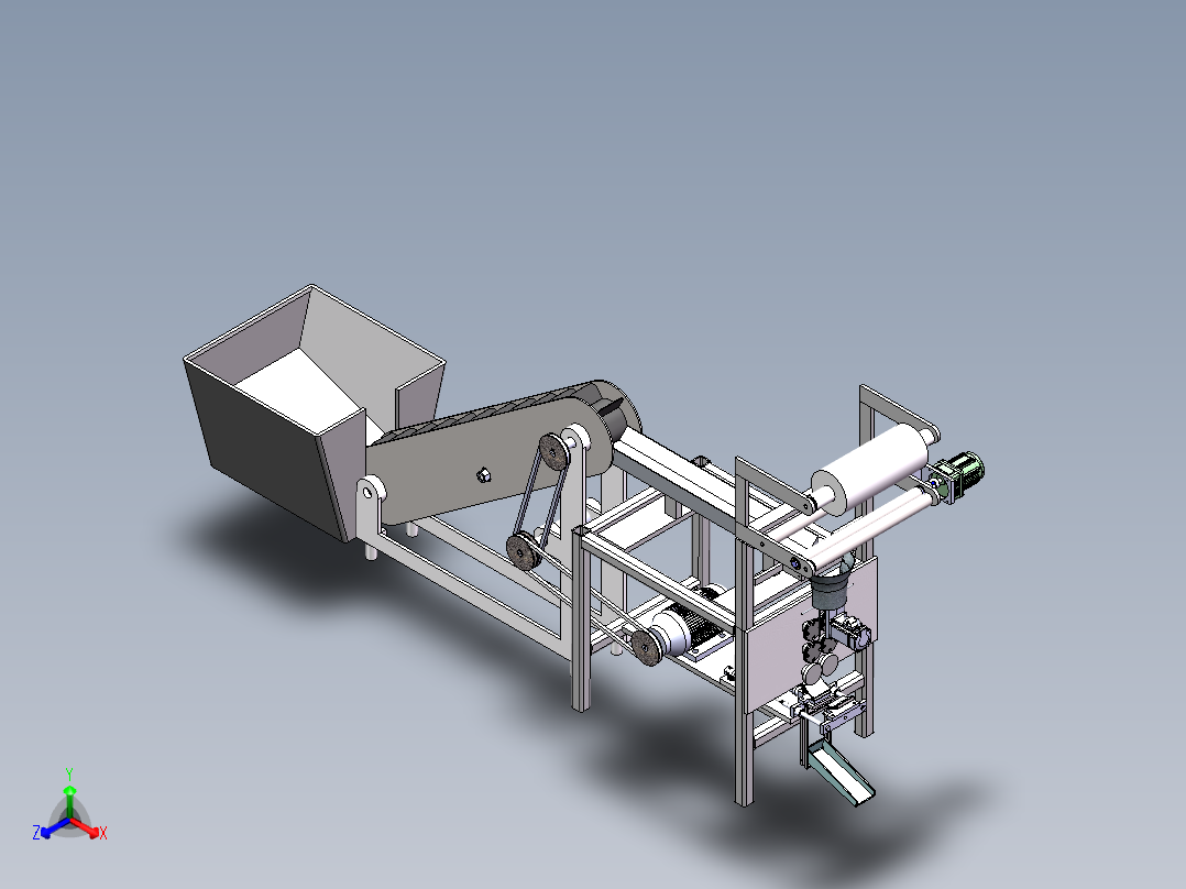 水果套袋机正等轴测图