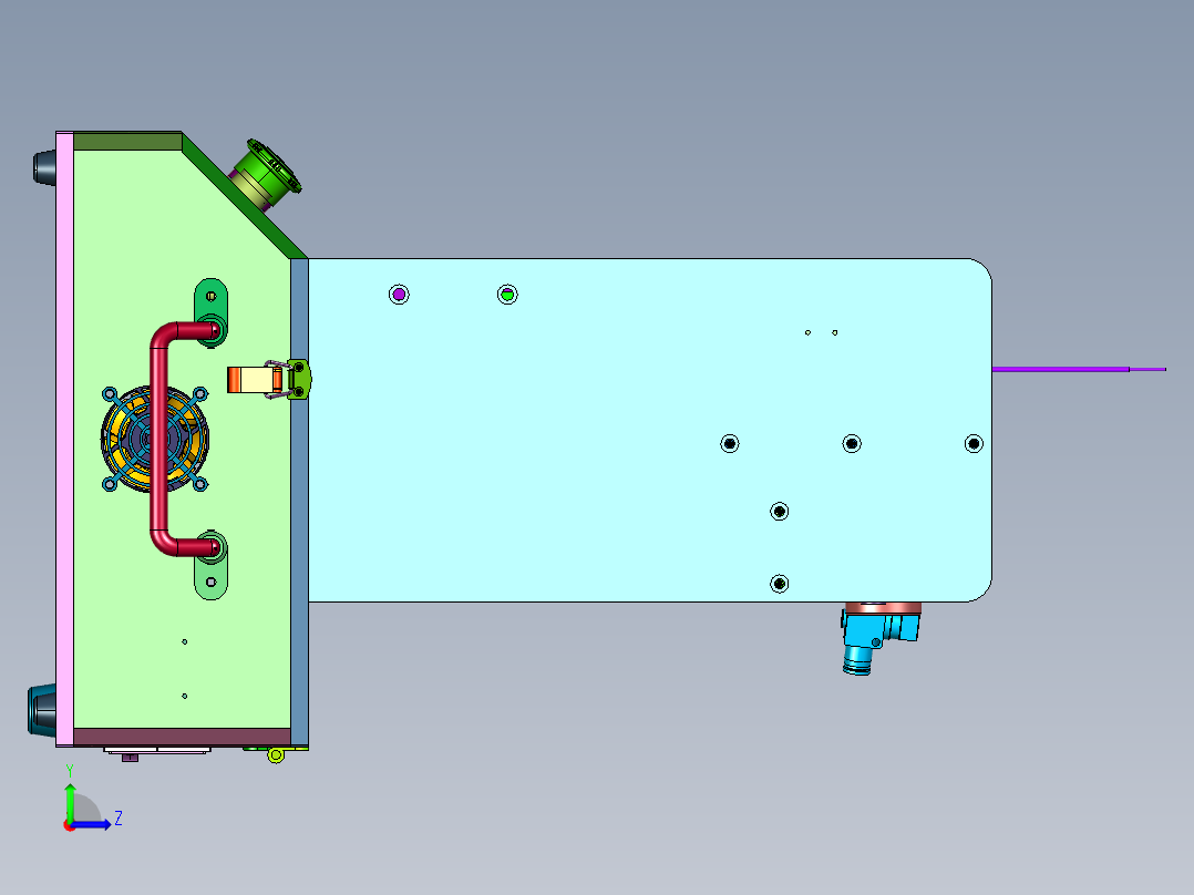 高度测量快速定位装置左视图