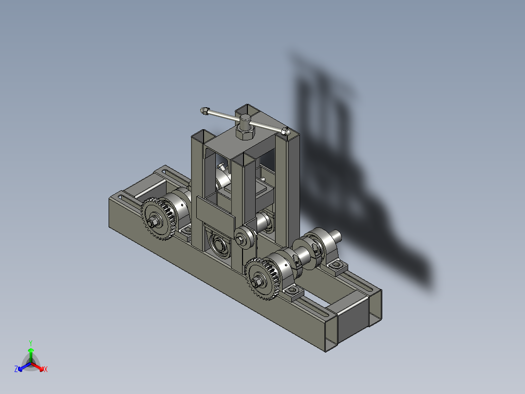 异型钢管生产的折弯设备主视图