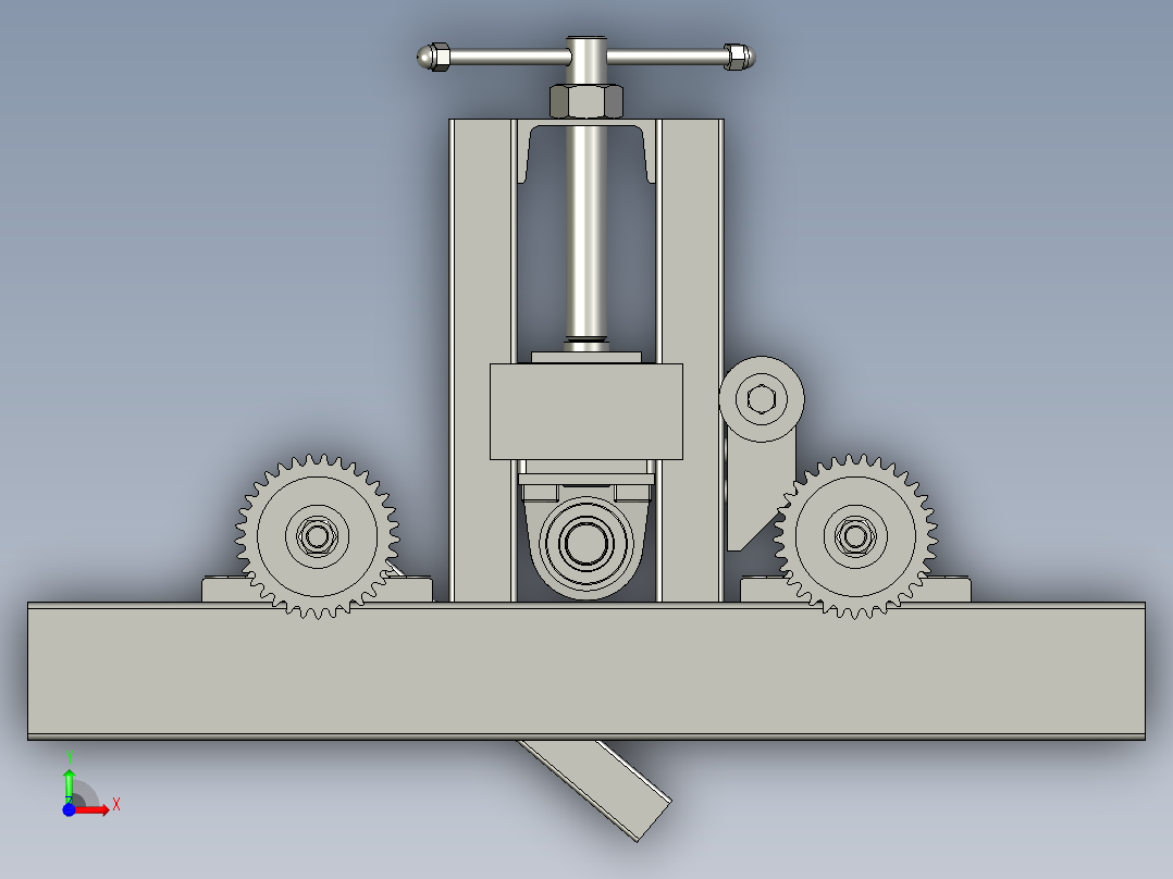 异型钢管生产的折弯设备前视图