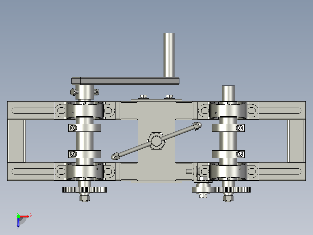 异型钢管生产的折弯设备俯视图