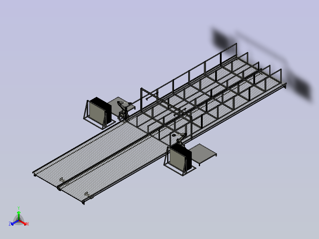 六轴机器人在大型玻璃基板自动上料中的应用主视图