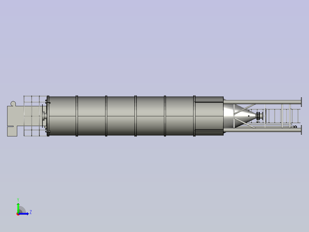 石灰粉纯碱活性炭料仓左视图