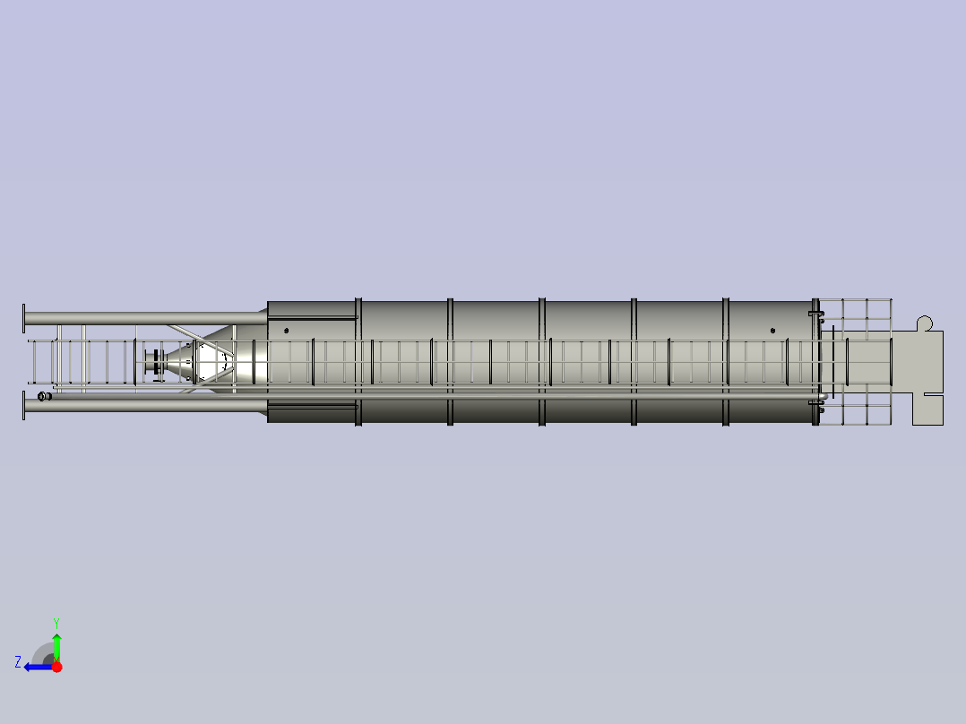 石灰粉纯碱活性炭料仓右视图