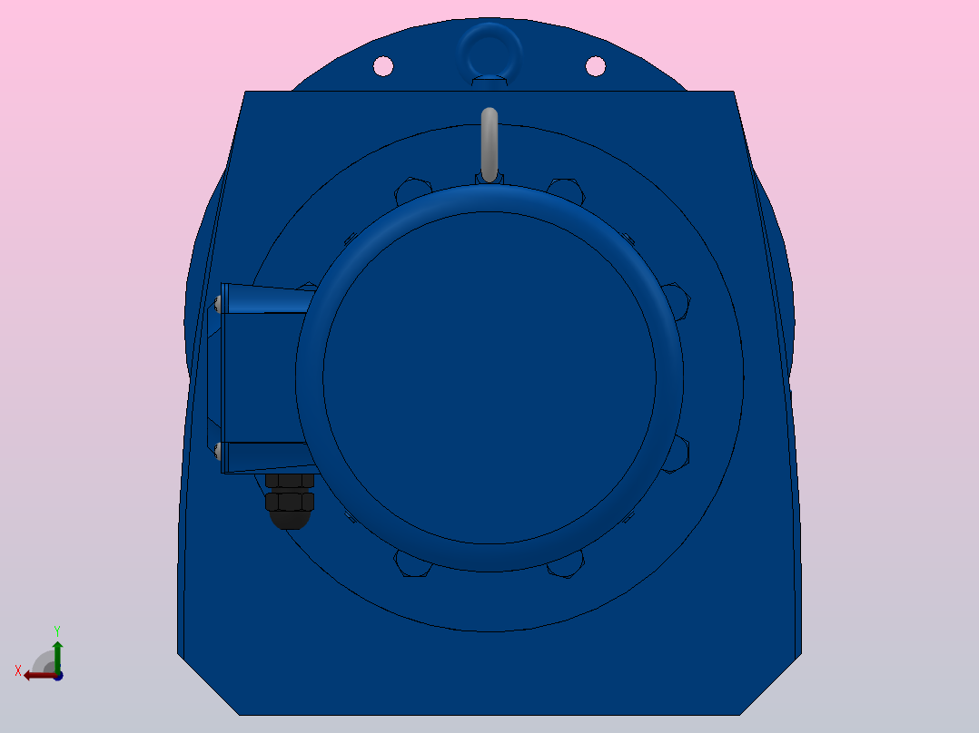 RF167法兰轴伸式安装斜齿轮减速机RF167-Y30-4P-200L-M1-0°-Φ660后视图
