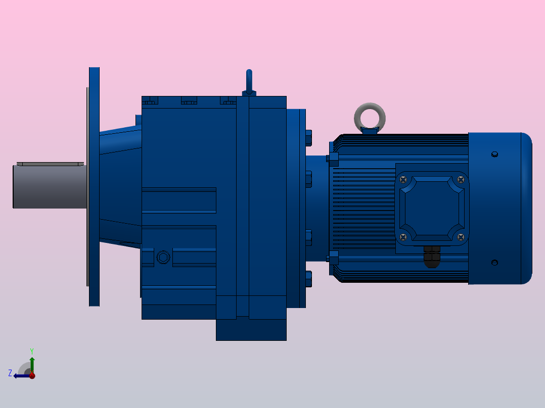 RF167法兰轴伸式安装斜齿轮减速机RF167-Y30-4P-200L-M1-0°-Φ660右视图
