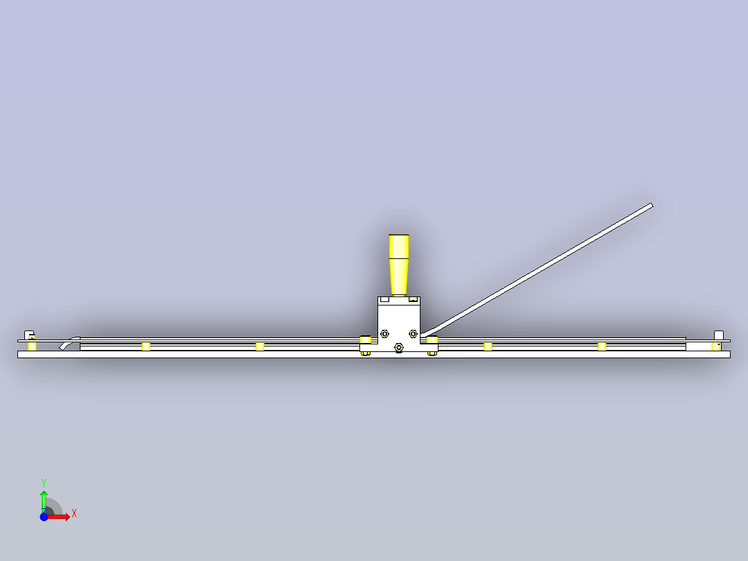 一款长尺寸滑动机构3D图纸前视图