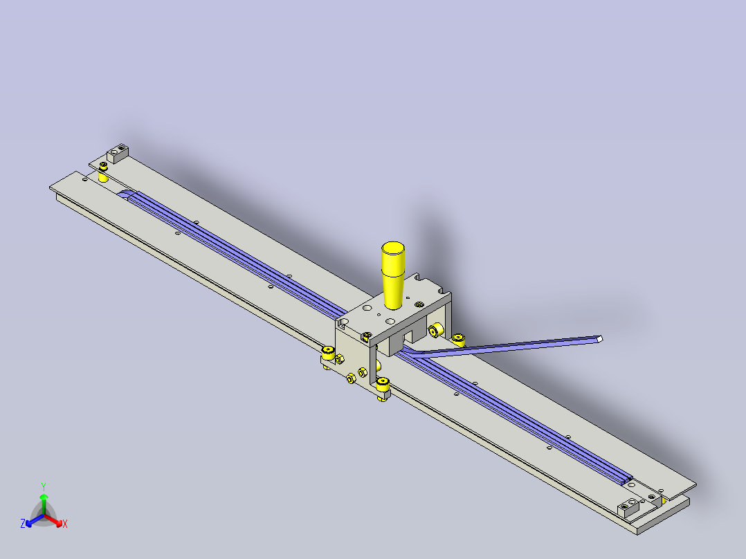 一款长尺寸滑动机构3D图纸正等轴测图
