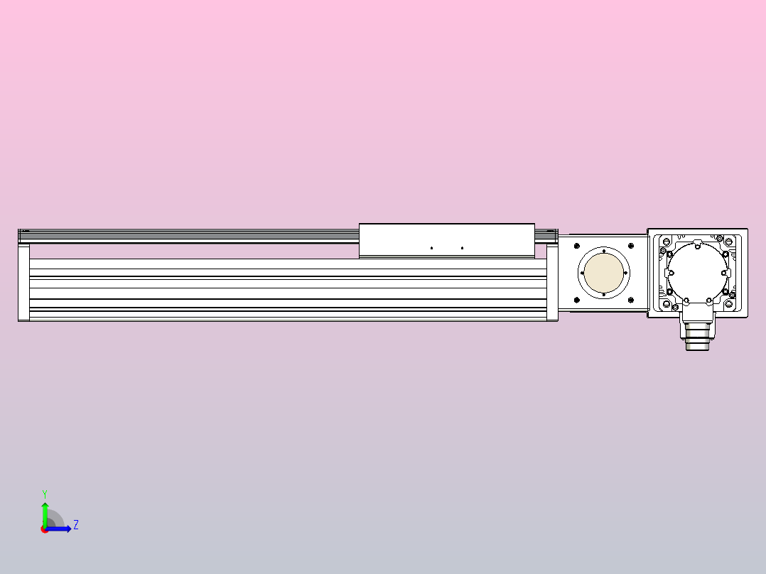 皮带直线轴半封闭可选导轨TPA-HNB-220D-176-L300-MR-C-P1K-N3左视图