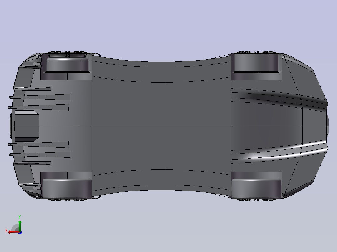 跑车外壳造型3D图纸 STP IGS格式后视图