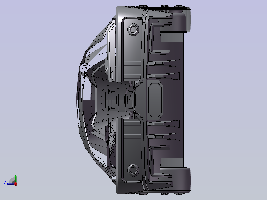 跑车外壳造型3D图纸 STP IGS格式右视图