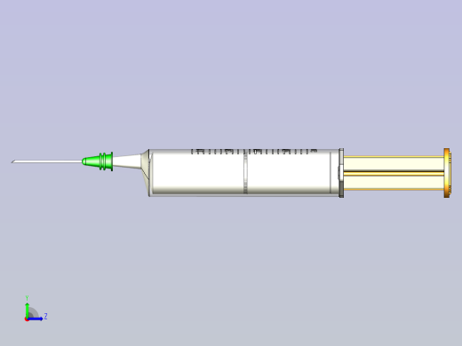 syrgine一次性打针筒注射器简易模型3D图纸模型左视缩略图