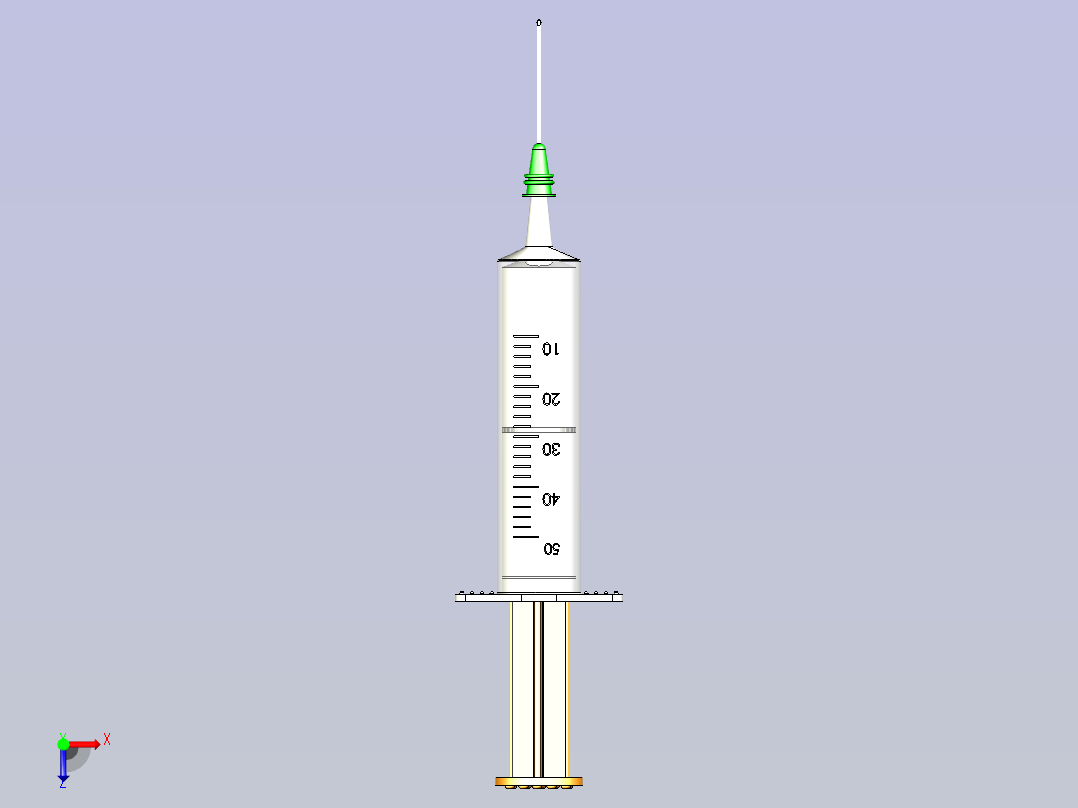 syrgine一次性打针筒注射器简易模型3D图纸模型俯视图