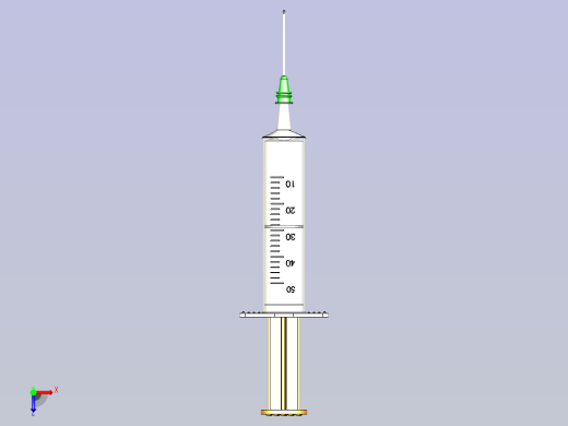 syrgine一次性打针筒注射器简易模型3D图纸模型俯视缩略图