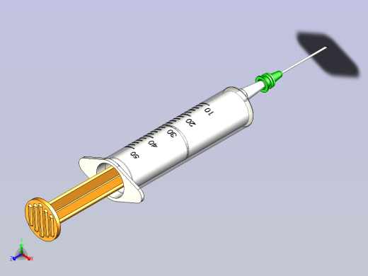 syrgine一次性打针筒注射器简易模型3D图纸模型正等轴测缩略图