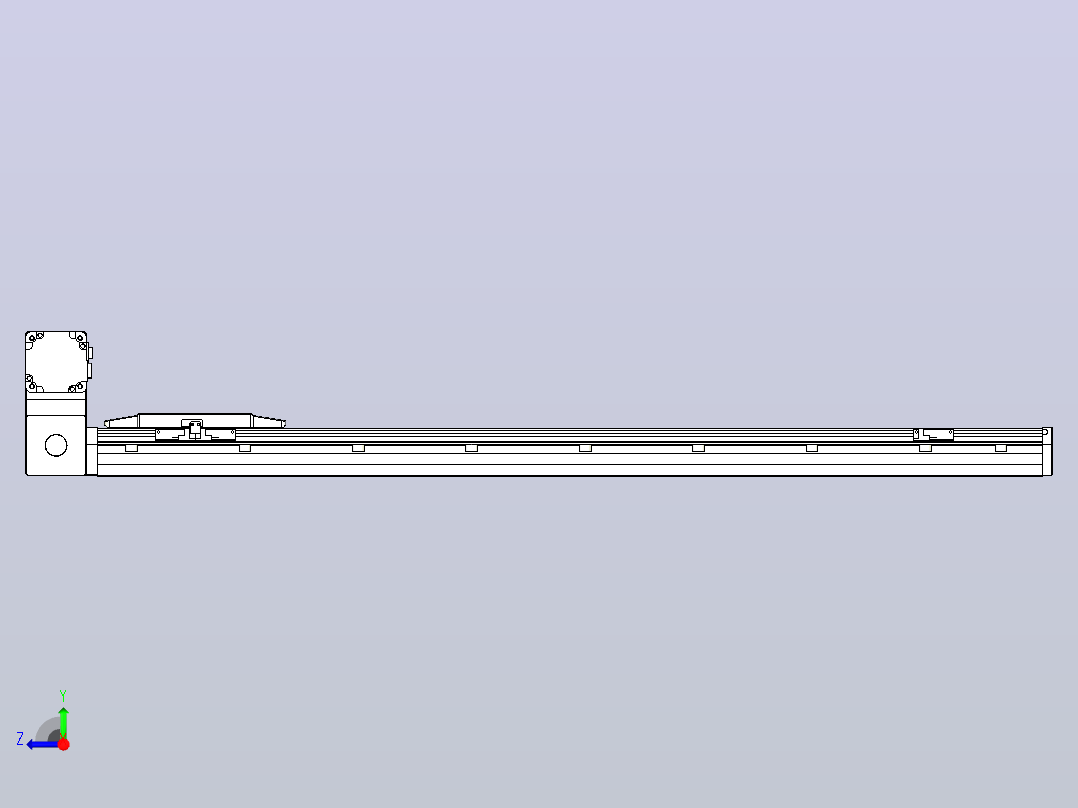 机器人皮带驱动直线轴TPA-GCB-150-P80-L950-LU-M75-N3右视图