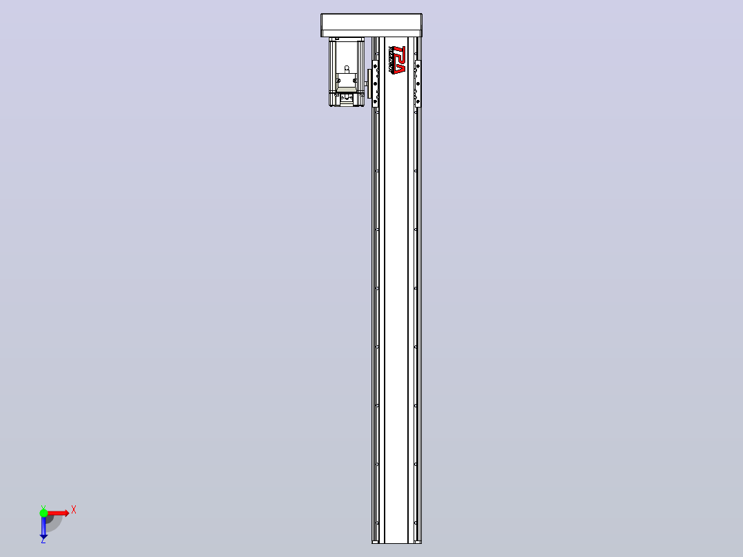日规模组半封闭丝杆TPA-HNR-85D-1610C-L700-MR-Y-P20-N3俯视图