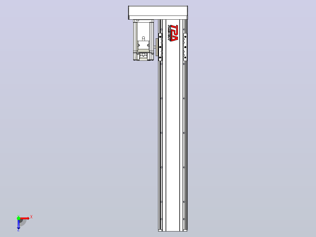 日规模组半封闭丝杆TPA-HNR-85D-1610C-L450-MR-Y-P20-N3俯视图