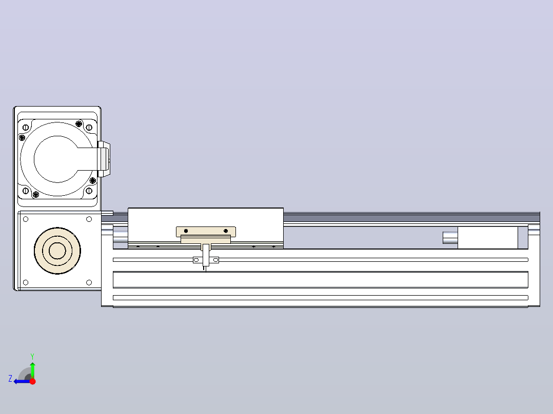 皮带直线轴半封闭可选导轨TPA-HNB-175D-140-L150-LU-C-P75-N3右视图