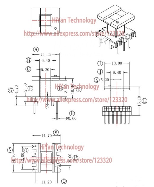 铁氧体和线圈架上的变压器缩略图