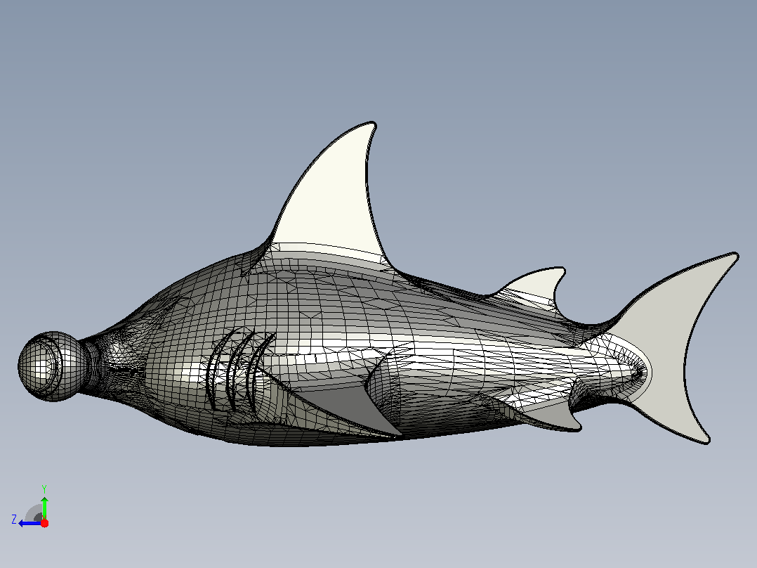 海洋生物鱼类HammerHead右视图