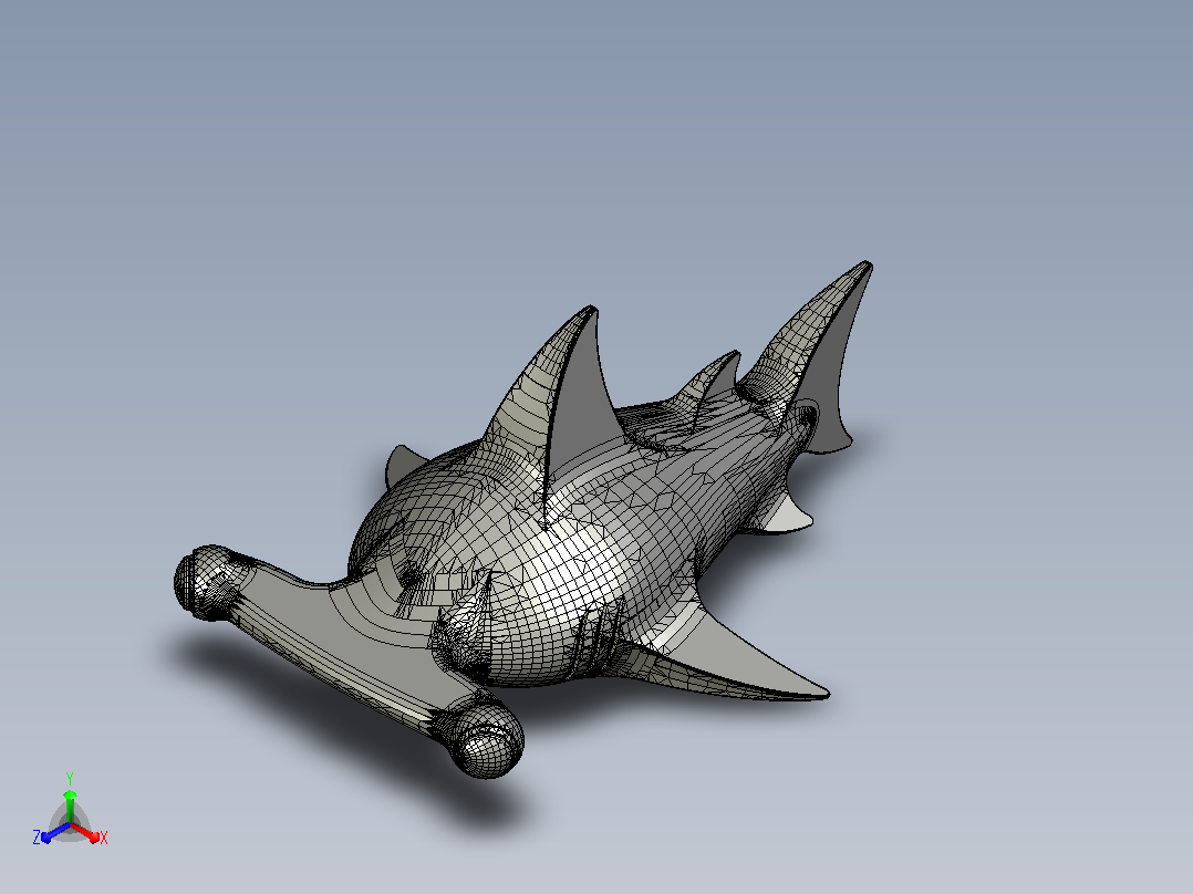 海洋生物鱼类HammerHead正等轴测图