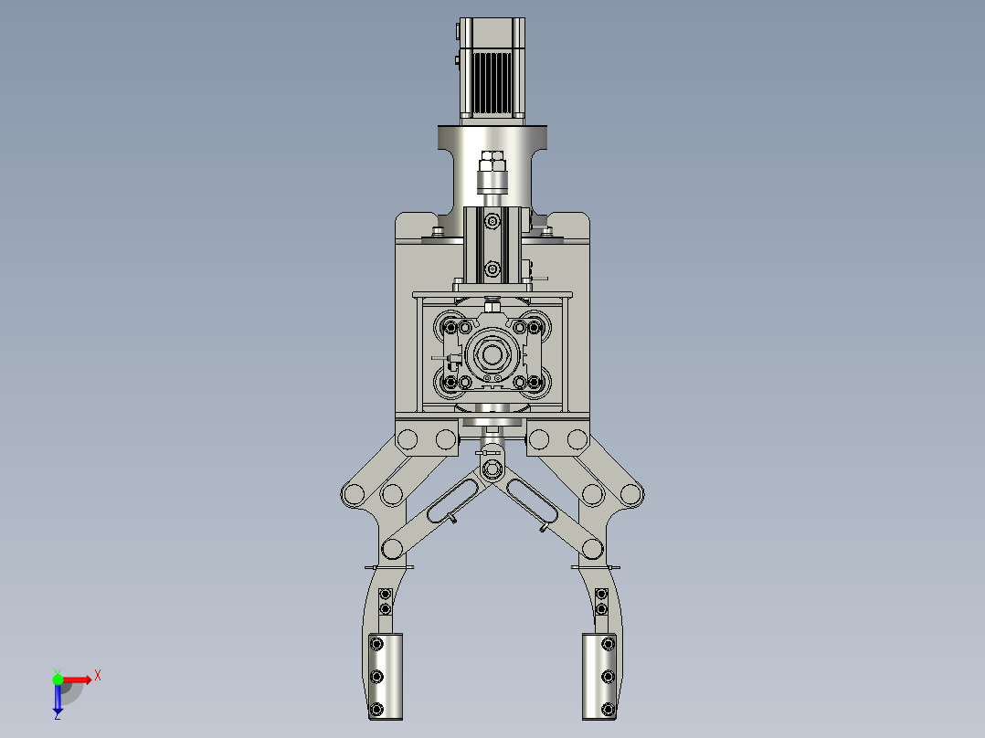 夹持机构3D图纸H483俯视图